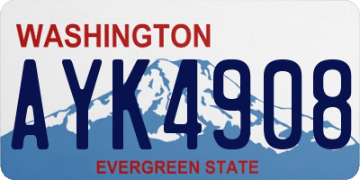 WA license plate AYK4908