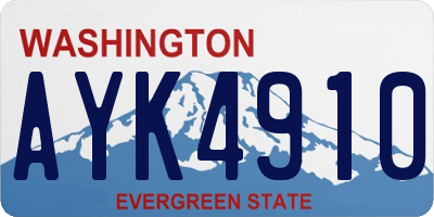 WA license plate AYK4910