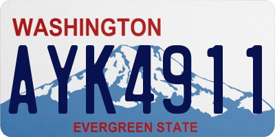 WA license plate AYK4911