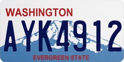 WA license plate AYK4912
