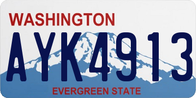WA license plate AYK4913