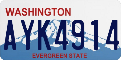 WA license plate AYK4914