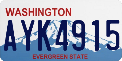 WA license plate AYK4915