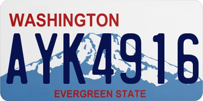 WA license plate AYK4916