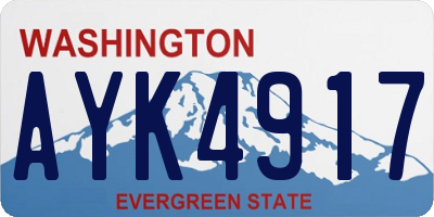 WA license plate AYK4917