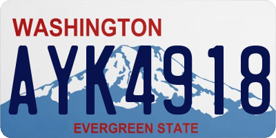 WA license plate AYK4918