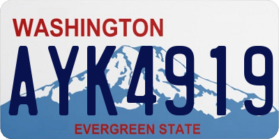 WA license plate AYK4919