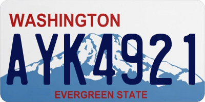 WA license plate AYK4921