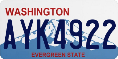 WA license plate AYK4922