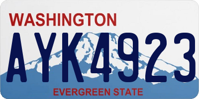 WA license plate AYK4923