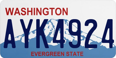 WA license plate AYK4924