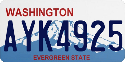 WA license plate AYK4925