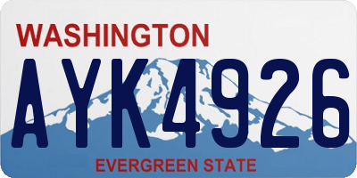 WA license plate AYK4926
