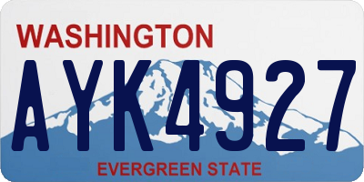 WA license plate AYK4927