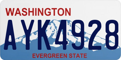 WA license plate AYK4928