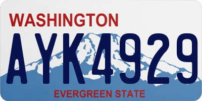 WA license plate AYK4929