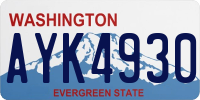 WA license plate AYK4930