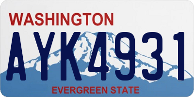 WA license plate AYK4931