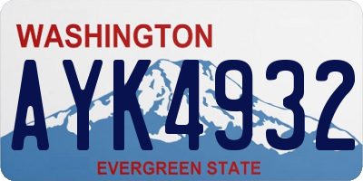 WA license plate AYK4932