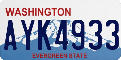 WA license plate AYK4933