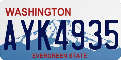 WA license plate AYK4935