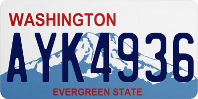 WA license plate AYK4936