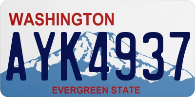 WA license plate AYK4937