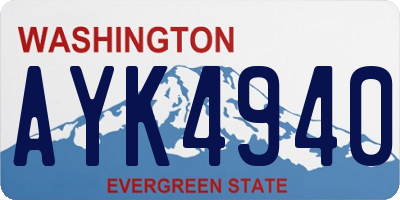 WA license plate AYK4940