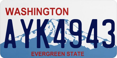 WA license plate AYK4943