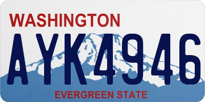 WA license plate AYK4946
