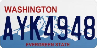 WA license plate AYK4948