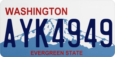 WA license plate AYK4949