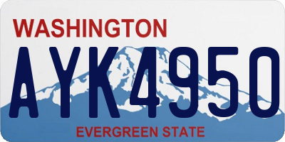 WA license plate AYK4950