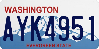 WA license plate AYK4951