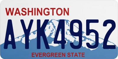 WA license plate AYK4952
