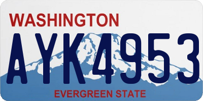 WA license plate AYK4953