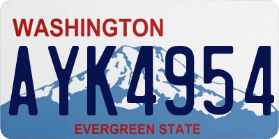 WA license plate AYK4954