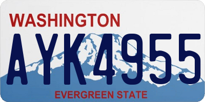 WA license plate AYK4955