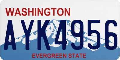 WA license plate AYK4956