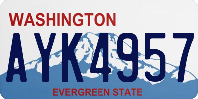 WA license plate AYK4957