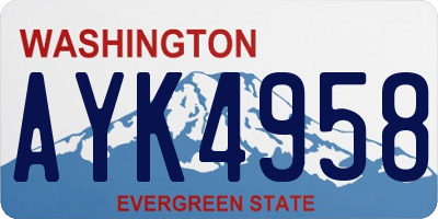 WA license plate AYK4958