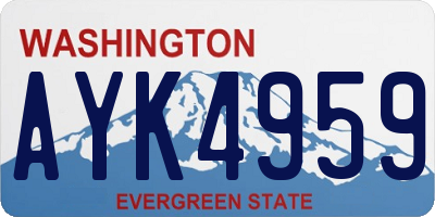 WA license plate AYK4959