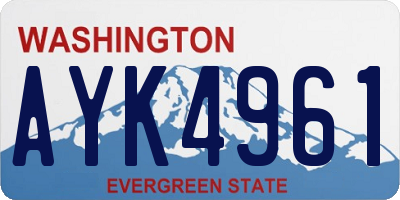 WA license plate AYK4961