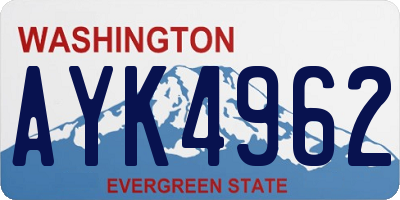 WA license plate AYK4962