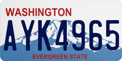 WA license plate AYK4965
