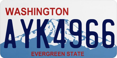 WA license plate AYK4966