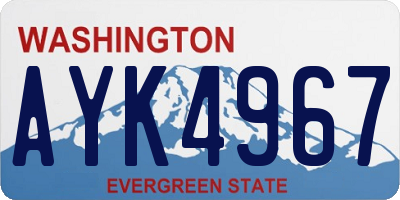 WA license plate AYK4967