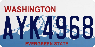 WA license plate AYK4968