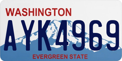 WA license plate AYK4969