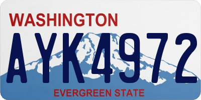 WA license plate AYK4972
